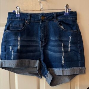 Sonoma Dark Blue Jean Shorts with Distressed Details